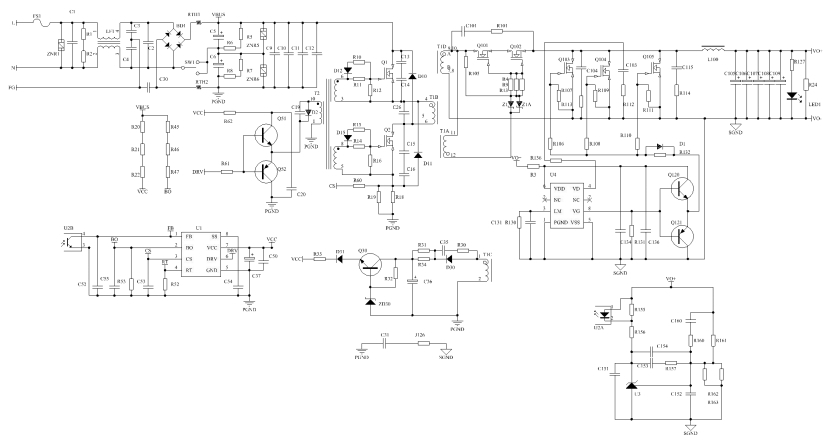 12V20A開(kāi)關(guān)電源方案電路原理圖